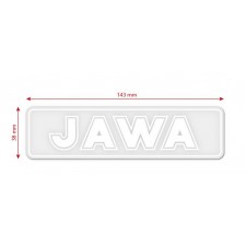 STICKER - JAWA - RECTANGLE - (WHITE JAWA ON TRANSPARENT BACKGROUND)
